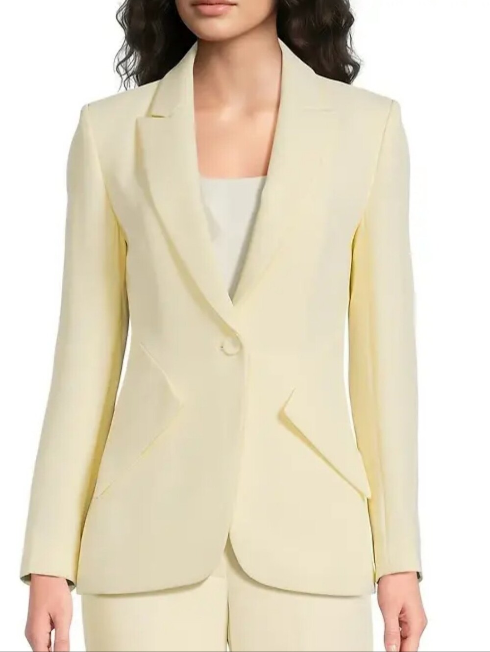 Muse by Marchesa Daphne Stretch Crepe Notch Lapel Collar Blazer